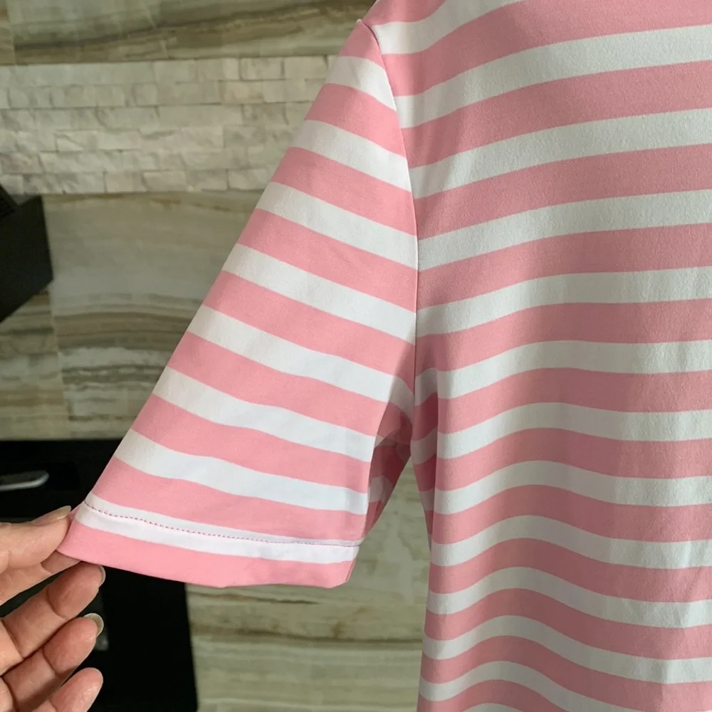 Polo Ralph Lauren Pink‎ White Stripes. Size M